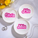 Bandeja personalizada para anillos de boda Plato de cerámica para anillos de compromiso Regalo de boda para su amiga la dama de honor