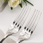 Personalised Vintage Cake Forks Knife Server Cutting Set with Engraving Text and Box Anniversary Wedding Engagement Gift for Couple Newlyweds