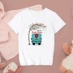 Maglietta personalizzata del bambino del camion con il nome per l'iscrizione a scuola Ragazzi e ragazze Ritorno a scuola Primo giorno di scuola Outfit