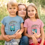 Maglietta personalizzata del bambino del camion con il nome per l'iscrizione a scuola Ragazzi e ragazze Ritorno a scuola Primo giorno di scuola Outfit