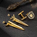 Boutons de Manchette et Pince à Cravate en laiton Personnalisés Accessoires de Costume Vintage Cadeau d'Anniversaire pour Lui