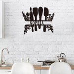 Enseigne en métal personnalisée pour la cuisine Décoration murale pour cuisine Salle à manger Cadeau de pendaison de crémaillère Cadeau de fête des mè