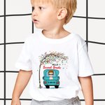 Maglietta personalizzata del bambino del camion con il nome per l'iscrizione a scuola Ragazzi e ragazze Ritorno a scuola Primo giorno di scuola Outfit
