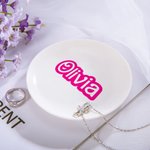 Bandeja personalizada para anillos de boda Plato de cerámica para anillos de compromiso Regalo de boda para su amiga la dama de honor