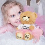 Gepersonaliseerde schattige pluche dansbeer met tutu en tekst opvoering kinderdag verjaardagscadeau voor ballerina klein meisje