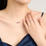 Personalized Morse Code Necklace and Ring with Heart Birthstone Wedding Mother's Day Christmas Gift for Bridesmaid Mom Girlfriend Wife