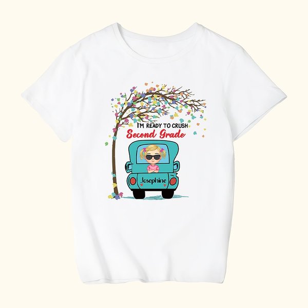 T-shirt enfant personnalisé I Am Ready to Crush Truck Design First Day At School Back to School Gift