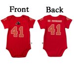 Personlig sporttröja med fotbollsdesign och namn, nummer och laglogotyp 100% bomull Present till baby