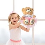 Gepersonaliseerde schattige pluche dansbeer met tutu en tekst opvoering kinderdag verjaardagscadeau voor ballerina klein meisje