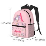 Henkilökohtainen söpö Bear Peter Rabbit Fantasy Unicorn Lapsi koulu reppu nimi Initial vedenpitävä suuri kapasiteetti takaisin kouluun lahja lapsille