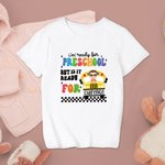 Personalized School Bus I Am Ready  with Kid Name T-shirt Back to School Gift First Day of School Outfit for Boy or Girl