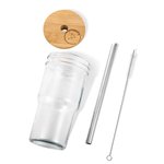Gepersonaliseerde set van 2 Food Grade glazen Tumbler Cup Marson Jar drinkglazen met bamboe deksel en rietje Gift voor vriend of familie