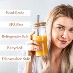 Gepersonaliseerde set van 2 Food Grade glazen Tumbler Cup Marson Jar drinkglazen met bamboe deksel en rietje Gift voor vriend of familie