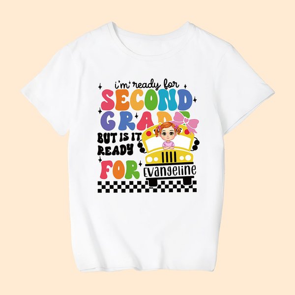 T-shirt personalizzata con il nome del bambino per lo scuolabus, regalo per il primo giorno di scuola, per bambino o bambina