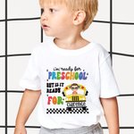 Personalized School Bus I Am Ready  with Kid Name T-shirt Back to School Gift First Day of School Outfit for Boy or Girl