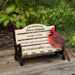 Mangeoire à Oiseaux Personnalisée avec Nom et Date Texte Décoration avec Ventouses Cadeau de Sympathie