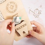 Personalized Wooden Tooth Fairy Door Hanger Teeth Holder Pick Up Box with Engraved Name Bedroom Decoration Gift for Boy Girl