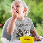 Spersonalizowana koszulka z wzorem psa i kota Baby Shower Urodzinowy prezent świąteczny dla dziecka
