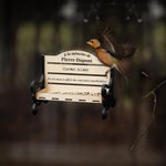 Mangeoire à Oiseaux Personnalisée avec Nom et Date Texte Décoration avec Ventouses Cadeau de Sympathie