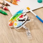 Personlig akryl skoleemne perlet nøkkelbånd ID-merke med spole Clip Card Ornament Akademisk anheng Gave til lærer Tilbake til skoletilbehør