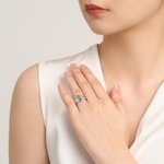 Personalized 1-3 Heart Birthstone Sterling Silver Ring with Engraved Name and Cubic Zircon Valentine's Day Anniversary Mother's Day Gift Women