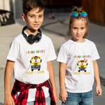 Camiseta de algodón personalizada Here I Come School Bus Back To School Niño Regalo del primer día de colegio