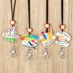 Personlig akryl skoleemne perlet nøkkelbånd ID-merke med spole Clip Card Ornament Akademisk anheng Gave til lærer Tilbake til skoletilbehør