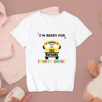 Gepersonaliseerd I'm Ready For Back To School Katoenen T-shirt Eerste Schooldag Cadeau voor Meisje Jongen Kind