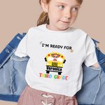Gepersonaliseerd I'm Ready For Back To School Katoenen T-shirt Eerste Schooldag Cadeau voor Meisje Jongen Kind