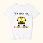 Gepersonaliseerd I'm Ready For Back To School Katoenen T-shirt Eerste Schooldag Cadeau voor Meisje Jongen Kind