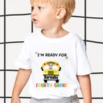 Gepersonaliseerd I'm Ready For Back To School Katoenen T-shirt Eerste Schooldag Cadeau voor Meisje Jongen Kind