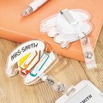 Personlig akryl skoleemne perlet nøkkelbånd ID-merke med spole Clip Card Ornament Akademisk anheng Gave til lærer Tilbake til skoletilbehør