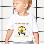 Camiseta de algodón personalizada Here I Come School Bus Back To School Niño Regalo del primer día de colegio