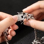 Collana cubana da uomo Iced Out con ciondolo personalizzata con foto gioielli hip hop regalo di compleanno ragazzi e uomo