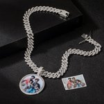 Collana cubana da uomo Iced Out con ciondolo personalizzata con foto gioielli hip hop regalo di compleanno ragazzi e uomo