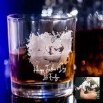 Bicchiere da whisky personalizzato con foto di famiglia Regalo di Natale per la festa del papà per gli uomini Marito Amico