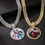 Collana cubana da uomo Iced Out con ciondolo personalizzata con foto gioielli hip hop regalo di compleanno ragazzi e uomo