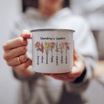 Personlig födelsemånad blomma emaljmugg födelsedag mors dag present till mormor mamma