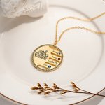 Collier Medaille Personnalisée avec Photo Gravée 2-4 Prénoms Pierres de Naissance Cadeau d'Amitié pour Femme