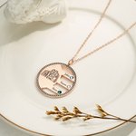 Collier Medaille Personnalisée avec Photo Gravée 2-4 Prénoms Pierres de Naissance Cadeau d'Amitié pour Femme