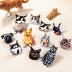 Spilla personalizzata con ritratto di animale domestico Realizzata a mano in stile cartoon Gioielli Regalo di compleanno per gli amanti degli animali 
