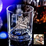 Bicchiere da whisky personalizzato con foto di famiglia Regalo di Natale per la festa del papà per gli uomini Marito Amico
