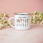 Personlig födelsemånad blomma emaljmugg födelsedag mors dag present till mormor mamma
