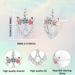 Personalized Sterling Silver Hypoallergenic Fantasy Unicorn CZ Stud Earrings with Initial Birthday Christmas Gift for Teen Girls Daughter