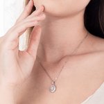 Personalised Vintage Moonstone Necklace with Engraved Text Mother's Day Anniversary Birthday Gift for Girlfriend Mother Wife Best Friend