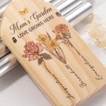 Personligt Vintage Birth Flower Wind Chime med träplatta blommig trädgårdsdekor Mors dag Födelsedagspresent till mamma mormor