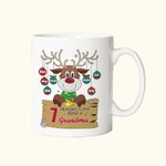 Gepersonaliseerde kerst mok rendier 11oz met kindernaam voor oma opa familielid
