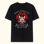 Personalized Happy Father's Day To The World's Best Dog Dad I Woof You Basic T-Shirt Gift for Dog Lovers or Cat Lovers