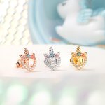 Personalized Sterling Silver Hypoallergenic Fantasy Unicorn CZ Stud Earrings with Initial Birthday Christmas Gift for Teen Girls Daughter