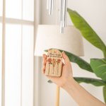 Personligt Vintage Birth Flower Wind Chime med träplatta blommig trädgårdsdekor Mors dag Födelsedagspresent till mamma mormor